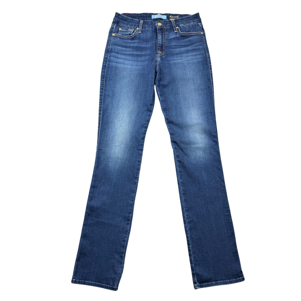 7 For All Mankind Kimmie Straight Leg Jeans Womens 28 Blue Stretch Denim